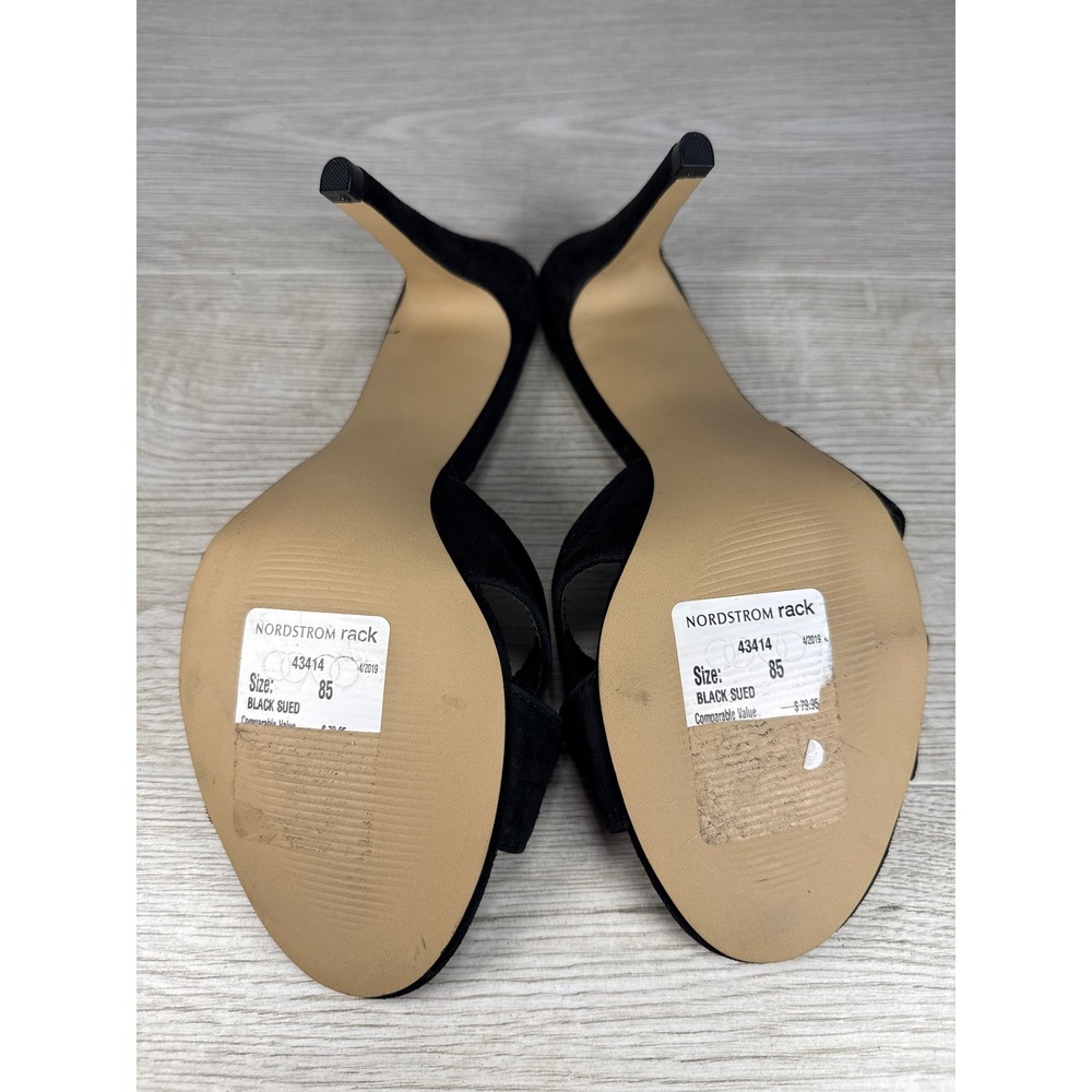 Steve Madden‎ Evie Womens 8.5M Black Suede Crisscross Stiletto Slide Mules - Picture 6 of 8